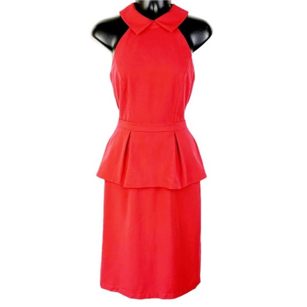 BCBG Red Peplum Sheath Dress